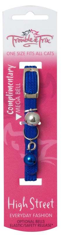 Trouble And Trix: High Street Stretch Cat Collar - Blue