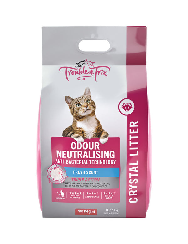 Trouble & Trix: Antibacterial Crystal Cat Litter - 7 Litre