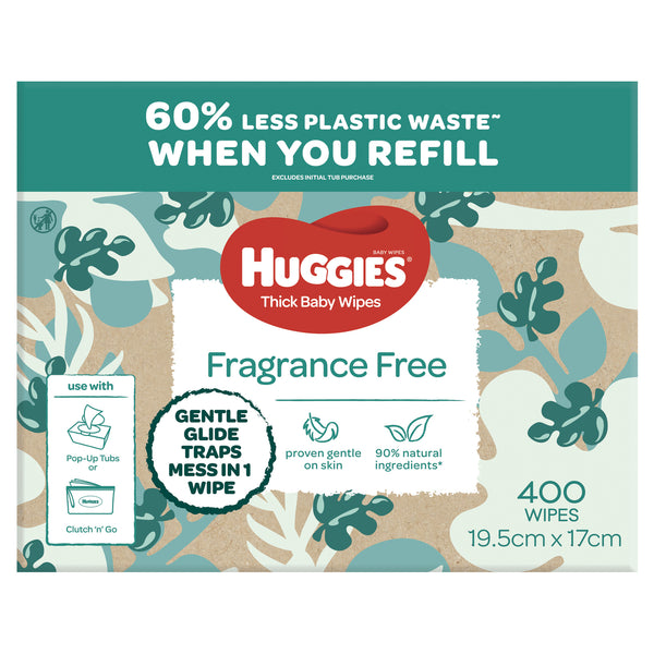 Huggies Thick Baby Wipes - Fragrance Free (400) (400 Wipes)