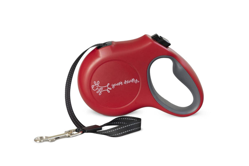 Yours Droolly: Retractable Lead - Small/Red