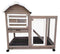 Solid Wood Chicken Coop & Pet Hutch With Wheels - Light Brown & White