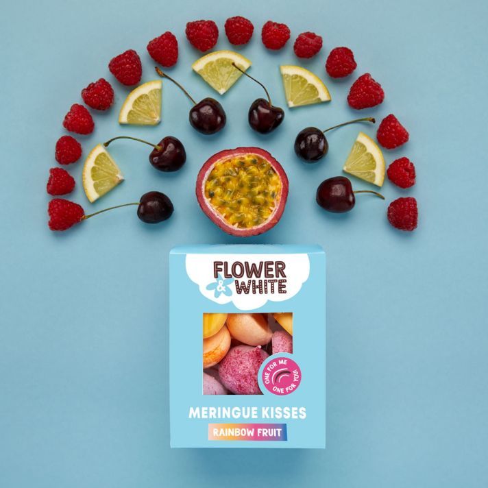 Flower And White: Rainbow Fruit Meringue Drops - 100g