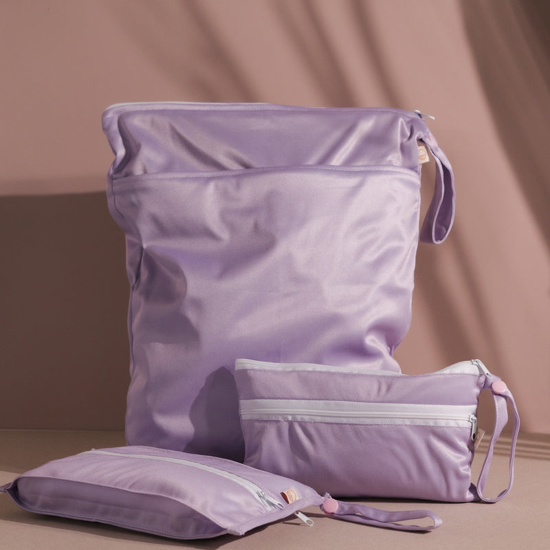 Nestling: Double Pocket Wet Bag - Lilac