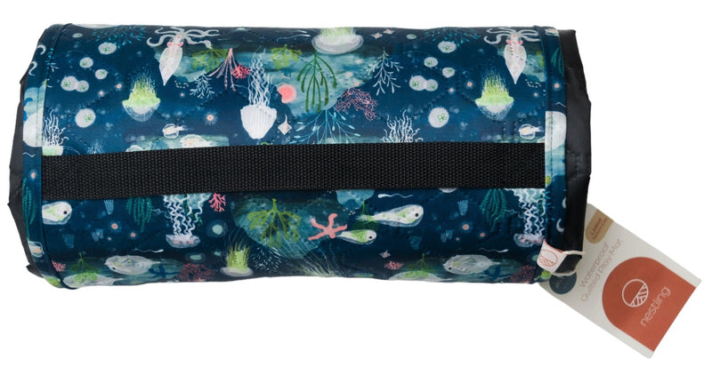 Nestling: Large Waterproof Quilted Play Mat - Under the Sea