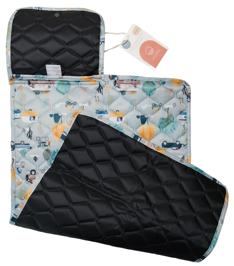 Nestling: Waterproof Quilted Change Mat - Dogs on Holiday