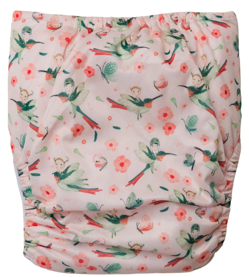Nestling: Sassy Snap Nappy Complete - Pink Hummingbird (One Size)