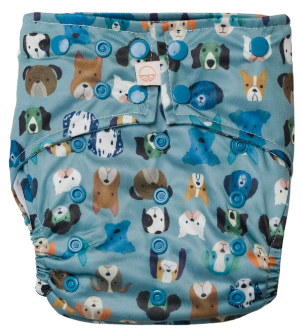 Nestling: Sassy Snap Nappy Cover - All the Dogs