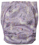 Nestling: Sassy Snap Nappy Cover - Lilac Bunnies