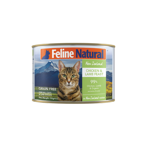 Feline Natural: Canned Cat Food, Chicken & Lamb 170g (12 pack)