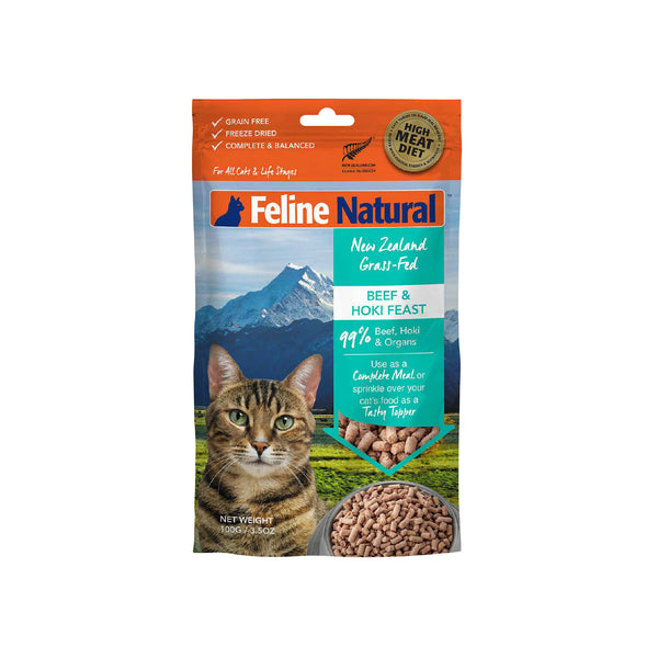 Feline Natural: Freeze-Dried Cat Food, Beef & Hoki 100g