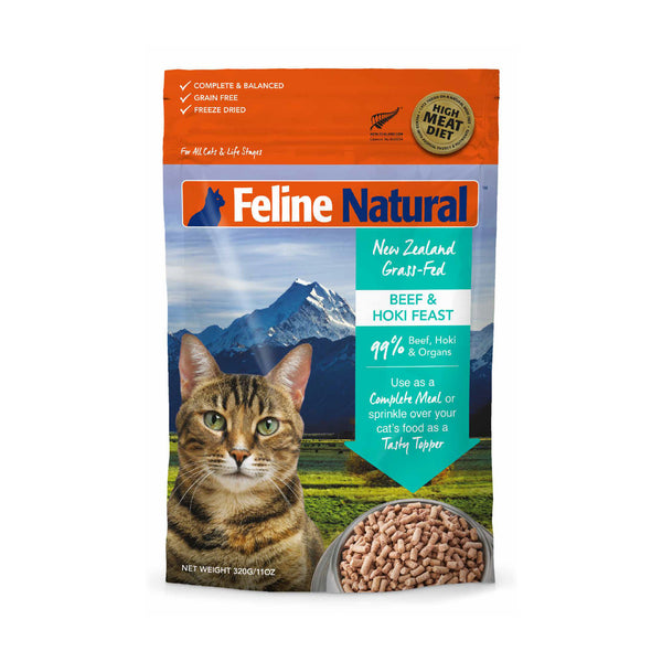 Feline Natural: Freeze-Dried Cat Food, Beef & Hoki 320g