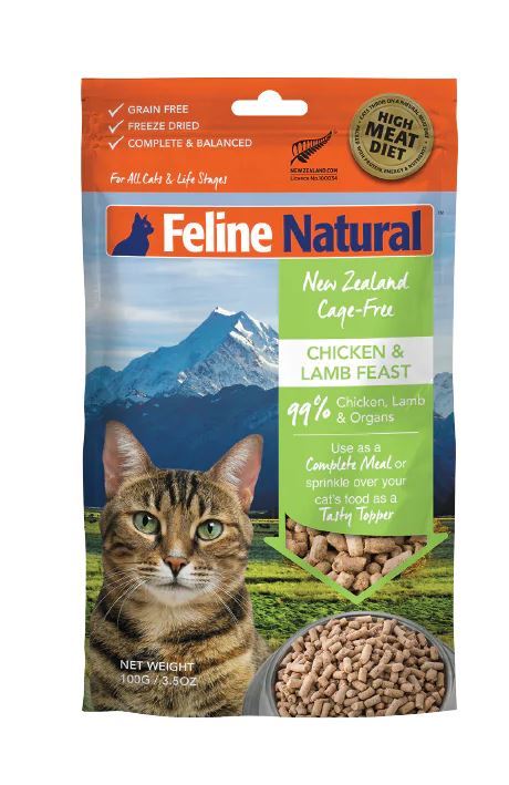Feline Natural: Freeze-Dried Cat Food, Chicken & Lamb 100g