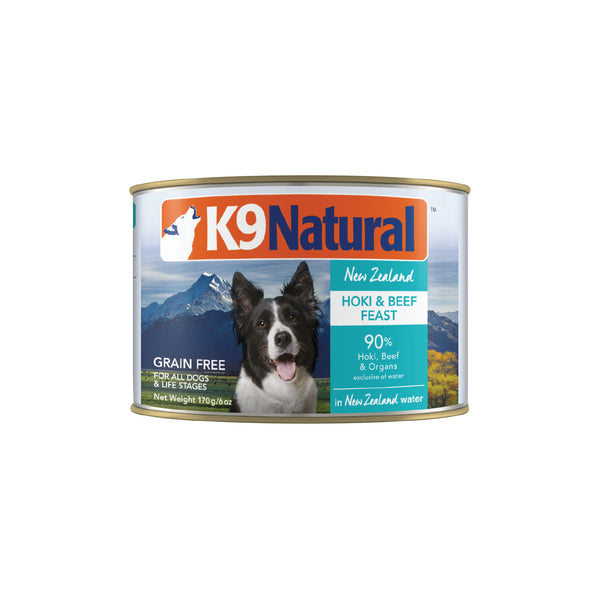 K9 Natural: Canned Dog Food, Hoki & Beef 170g (12 pack)