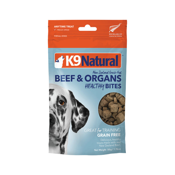 K9 Natural: Freeze-Dried Dog Treats, Beef Bites 50g