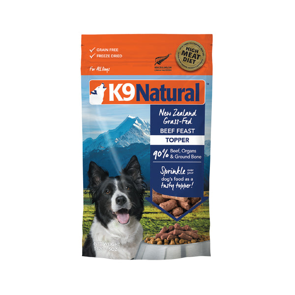 K9 Natural: Freeze-Dried Dog Food Topper Beef 142g