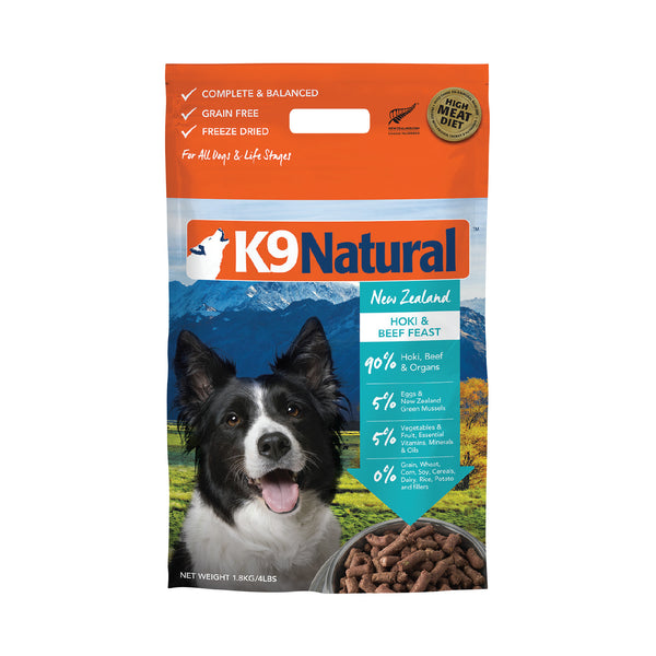 K9 Natural: Freeze-Dried Dog Food Hoki & Beef 1.8kg