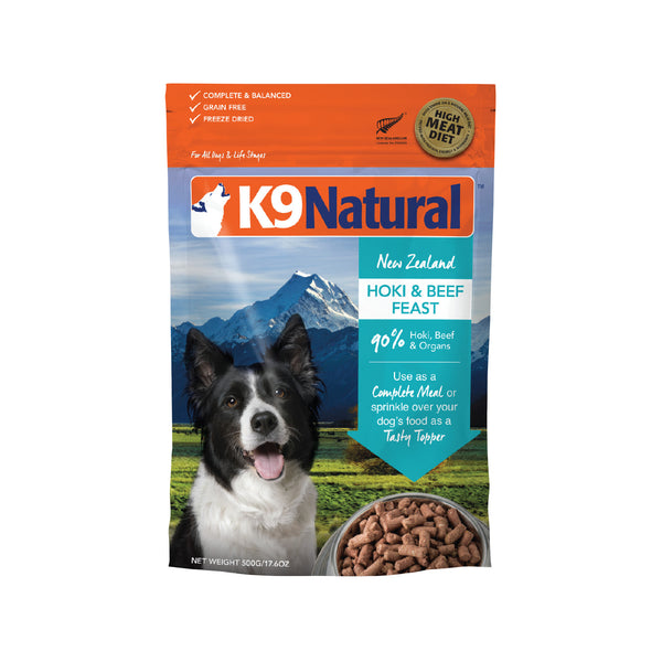 K9 Natural: Freeze-Dried Dog Food Hoki & Beef 500g