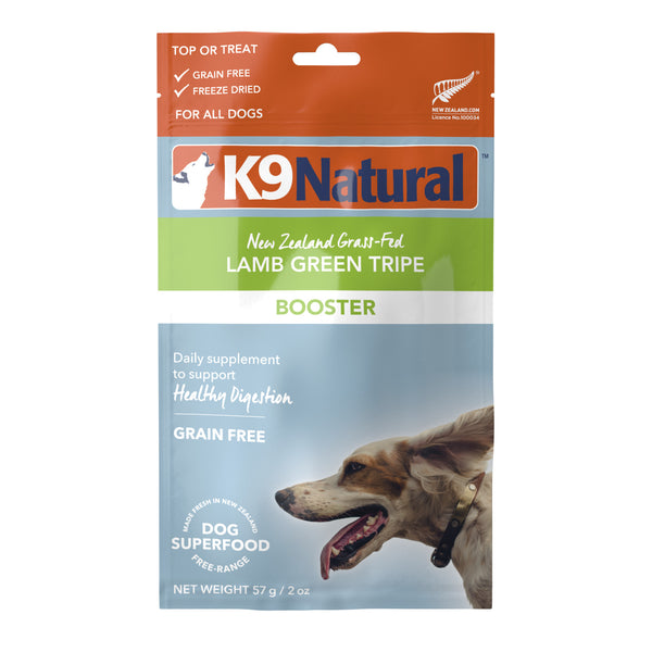 K9 Natural: Freeze-Dried Dog Food Supplement Booster, Lamb Green Tripe 57g