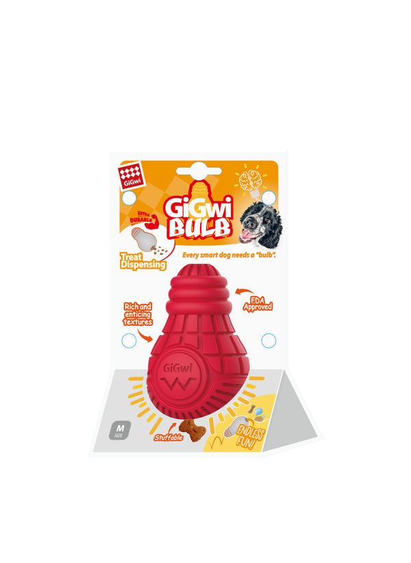 GiGwi: Rubber Bulb, Treat Dispensing Dog Toy - Medium