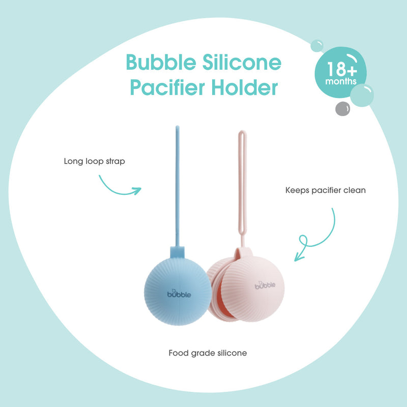 Bubble: Silicone Pacifier Holder - Pink