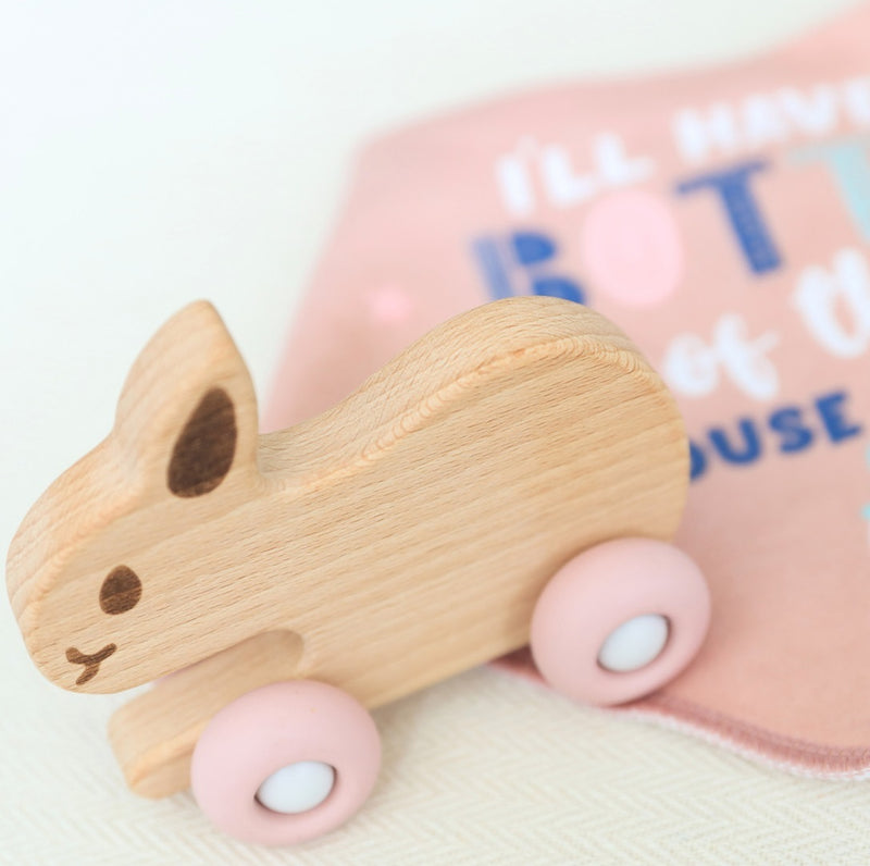 Splosh: Baby Pink Bunny Beechwood & Silicone Toy