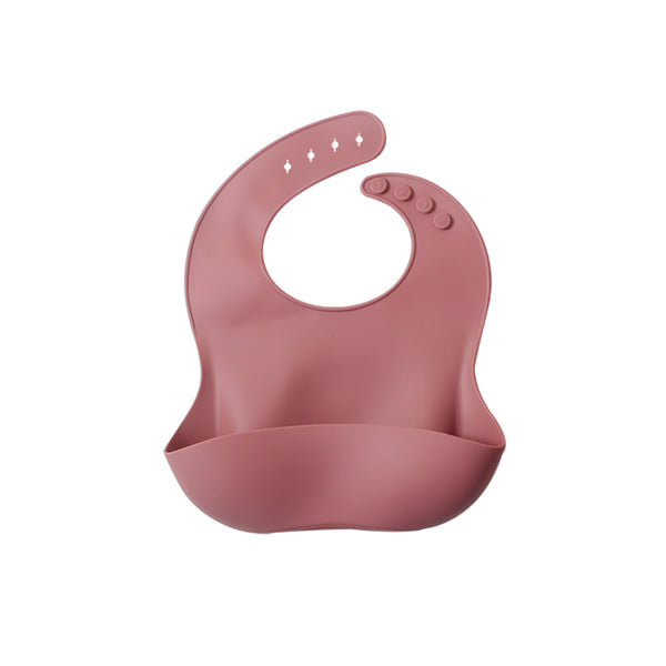 Baby Silicone Adjustable Bib - Pink