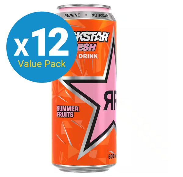 Rockstar Refresh Summer Fruits Energy Drink 500ml (12 Pack)