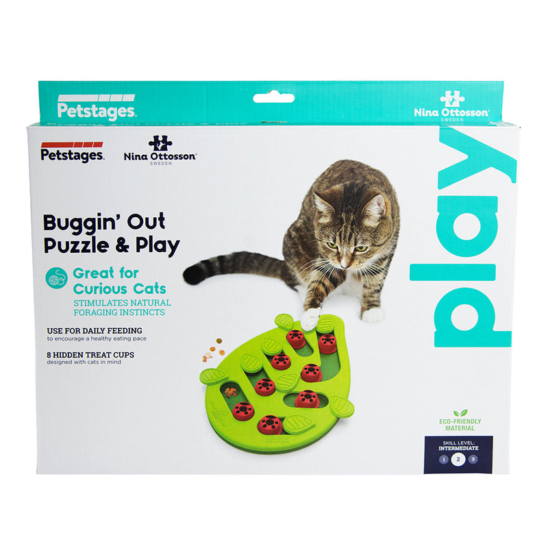 Petstages: Nina Ottosson - Buggin Out Puzzle & Play-Interactive - Cat Treat Puzzle