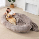 PETSWOL Washable Human Dog Bed - 170x100x25cm - Khaki