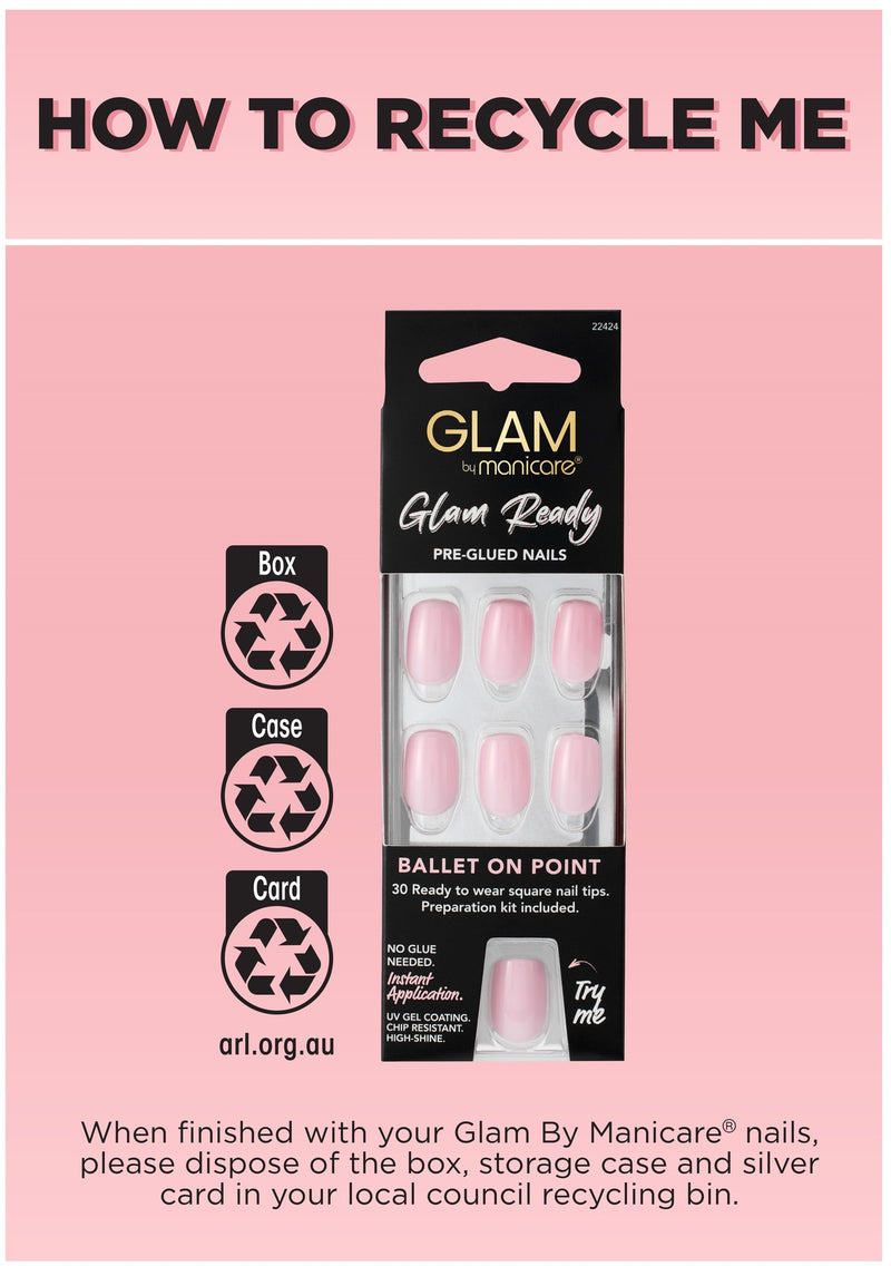 Glam: Ready Pre-Glued Nails - Ballet on Point