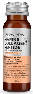 Dr Lewinn's: Marine Collagen Peptide+ Inner Beauty Liquid Shot - Orange & Mango (10x 50ml)