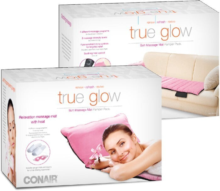 True Glow: Relaxation Massage Mat Pack with Heat - Pink