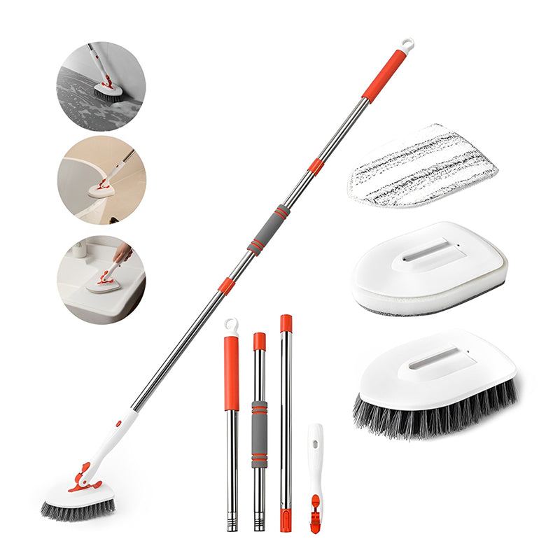 CLEANFOK 3 in 1 Tile Tub Scrubber Brush