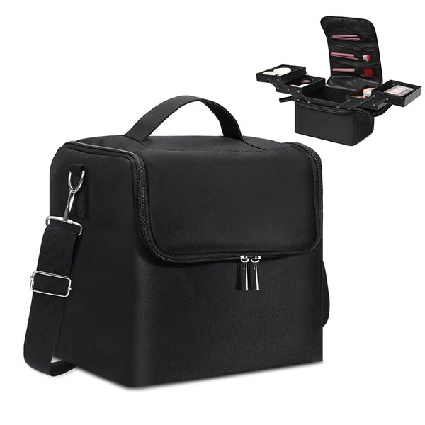 STORFEX Portable Makeup Carrying Train Case - Black