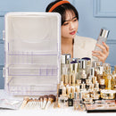 STORFEX Large Capacity Makeup Organizer - White/Transparent