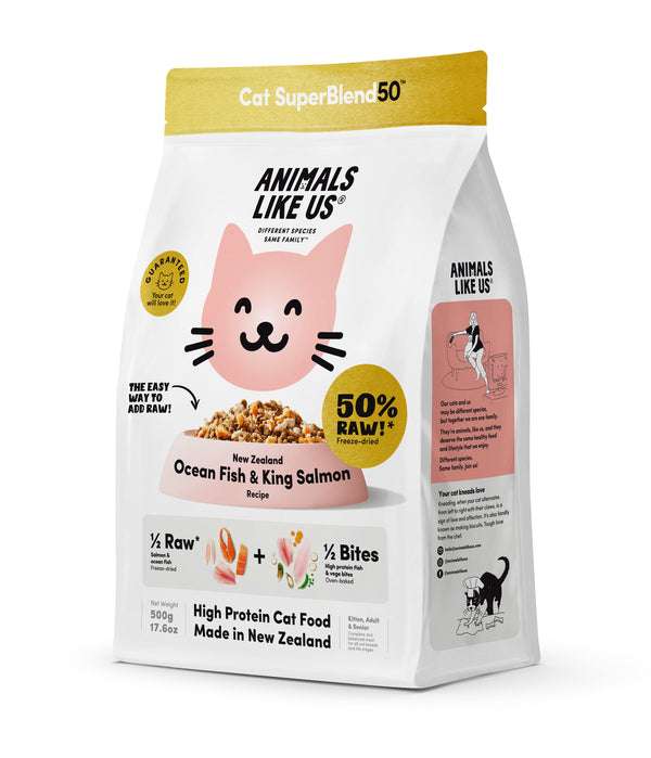 Animals Like Us: SuperBlend50 - Cat Food Ocean Fish & King Salmon (500g)