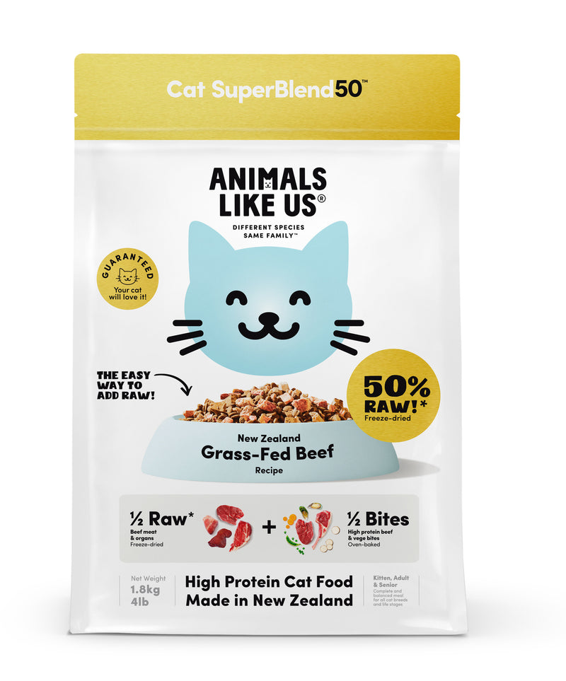 Animals Like Us: SuperBlend50 - Cat Food Grass-Fed Beef (1.8kg)