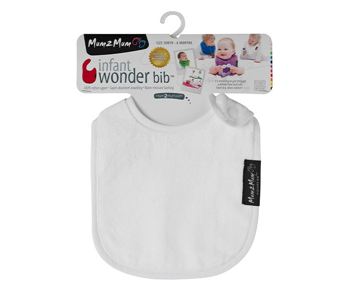 Mum 2 Mum: Infant Wonder Bib - White