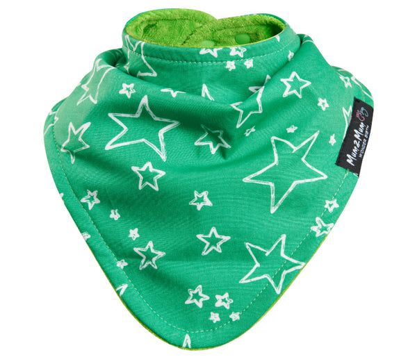 Mum 2 Mum: Fashion Bandana Wonder Bib - Green Stars/Lime