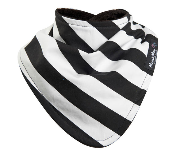 Mum 2 Mum: Fashion Bandana Wonder Bib - Black White Stripes/Black