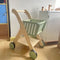 Baby Wooden Shopping Trolley With Storage Basket and Walker