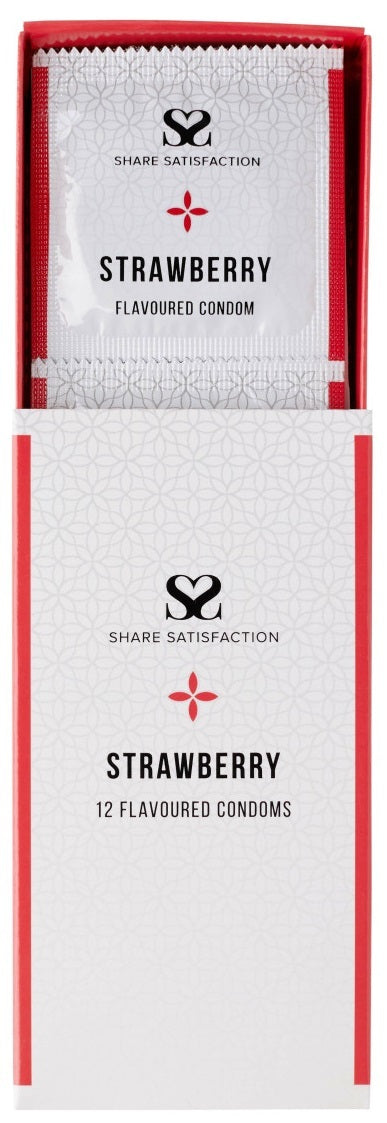 Share Satisfaction: Strawberry Flavoured Condoms (12 Pack)