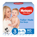 Huggies Ultra Dry Crawler Boy Nappies Jumbo Pack - Size 3 (90 Pack)