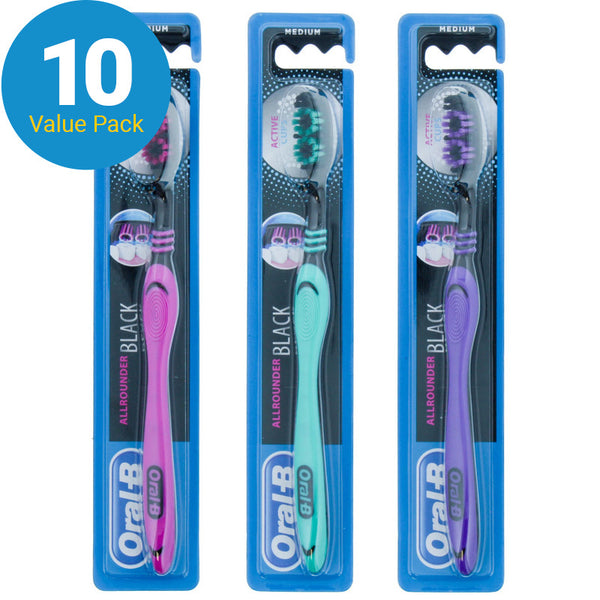 Oral B: Toothbrush Allround Black - Medium (10 Pack)