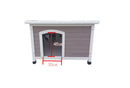 Zoomies Flat Roof Wooden Dog House - Medium ( White & Grey )