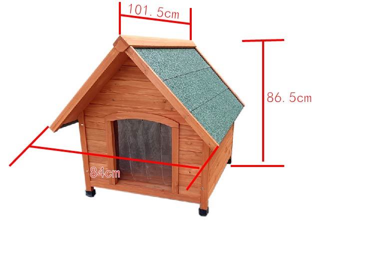 Zoomies Wooden Outdoor Dog House Kennel - Large