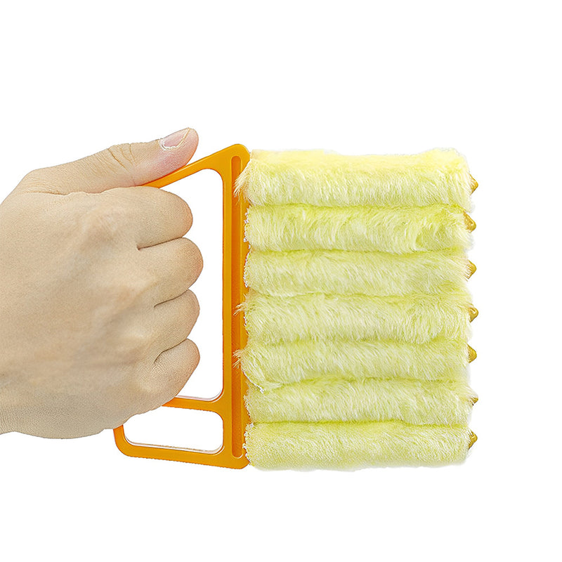 CLEANFOK 7 Finger Blinds Brush - Yellow (2 Pack)