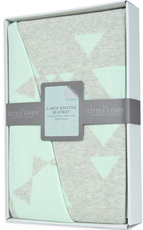 Little Linen: Cotton Cot Knit Blanket - Sega