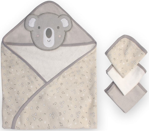 Little Linen: Hooded Towel & Washers - Cheeky Koala