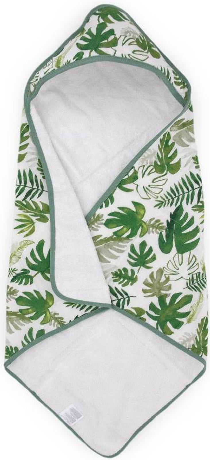 Little Unicorn: Baby Hooded Towel - Tropical Leaf